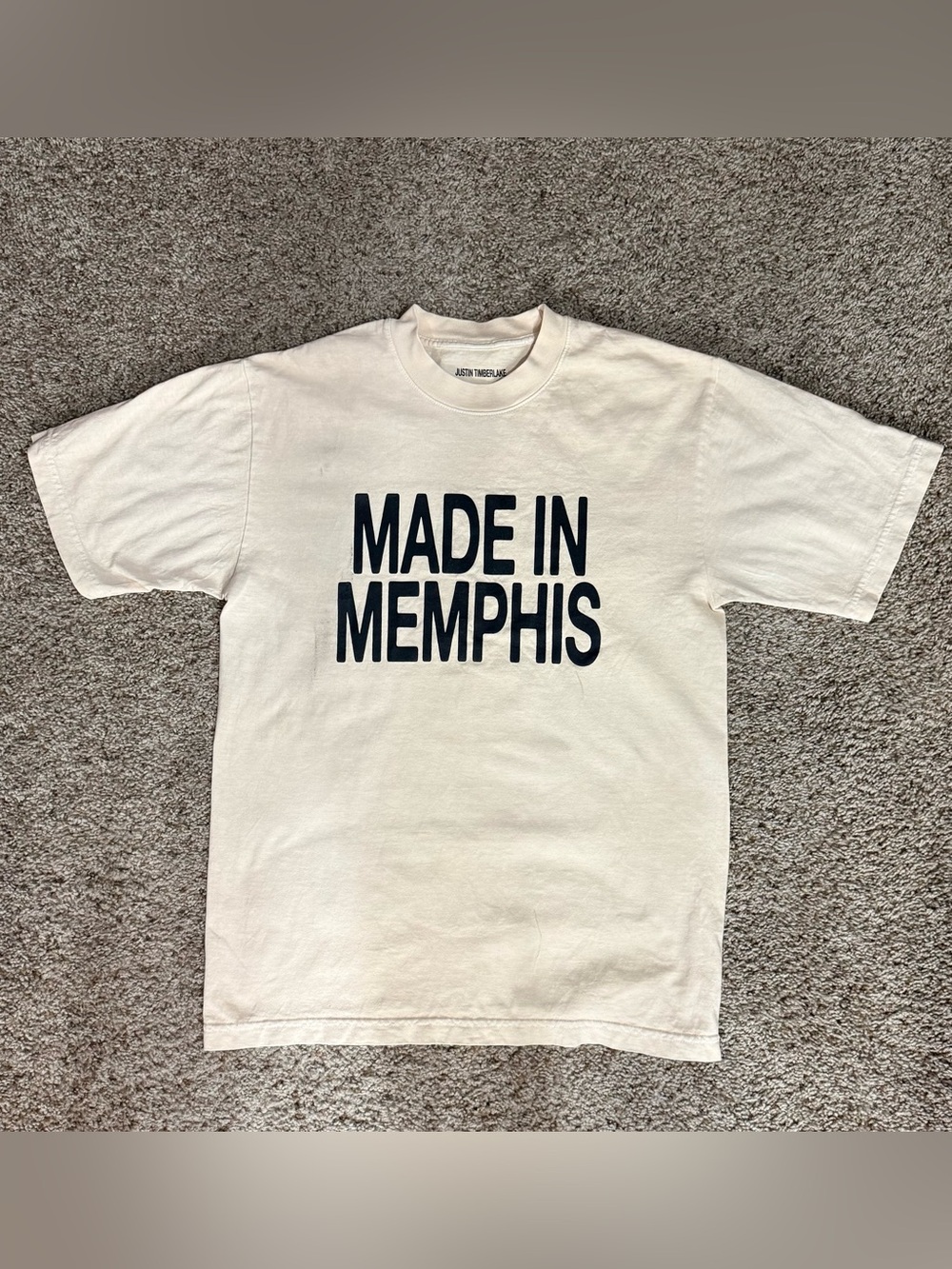 Justin Timberlake Cream Forget Tomorrow World Tour T Shirt! Sz Small!